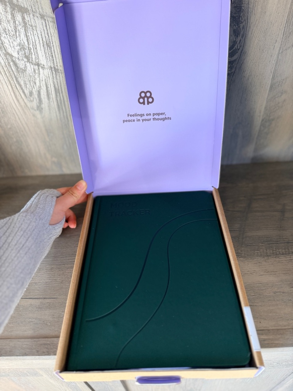 Mood Tracker Hardcover Journal - Deep Green